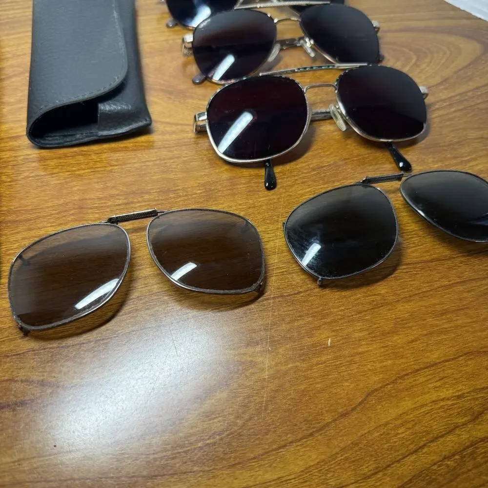 Looking Glass 8002 Lot Of 3 And Sunglasses Clip Full Rim Eyeglasses Frame & Case